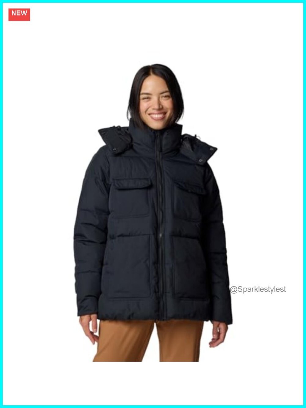 Insulated Winter Jacket Removable Hood Cinchable Waist Omni-Heat